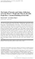 Cover page: The limits of narrative and culture: reflections on Lorrie Moore's "People Like That Are the Only People Here: Canonical Babbling in Peed Onk".