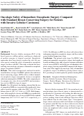 Cover page: Oncologic Safety of Immediate Oncoplastic Surgery Compared with Standard Breast-Conserving Surgery for Patients with Invasive Lobular Carcinoma.