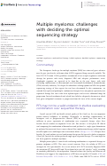 Cover page: Multiple myeloma: challenges with deciding the optimal sequencing strategy