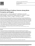 Cover page: Neural Encoding of Auditory Features during Music Perception and Imagery