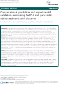 Cover page: Computational prediction and experimental validation associating FABP-1 and pancreatic adenocarcinoma with diabetes