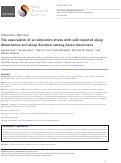 Cover page: The association of acculturative stress with self-reported sleep disturbance and sleep duration among Asian Americans.