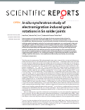 Cover page: In situ synchrotron study of electromigration induced grain rotations in Sn solder joints