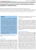 Cover page: Characteristics of research tracks in dermatology residency programs: a national survey