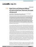 Cover page: Real time and delayed effects of subcortical low intensity focused ultrasound