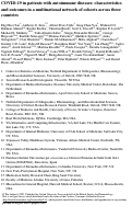 Cover page: COVID-19 in patients with autoimmune diseases: characteristics and outcomes in a multinational network of cohorts across three countries