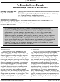 Cover page: No Room for Error: Empiric Treatment for Fulminant Pneumonia