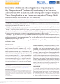 Cover page: Real-time Utilization of Metagenomic Sequencing in the Diagnosis and Treatment Monitoring of An Invasive Adenovirus B55 Infection and Subsequent Herpes Simplex Virus Encephalitis in An Immunocompetent Young Adult