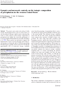 Cover page: Synoptic and mesoscale controls on the isotopic composition of precipitation in the western United States