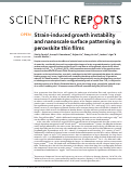 Cover page: Strain-induced growth instability and nanoscale surface patterning in perovskite thin films