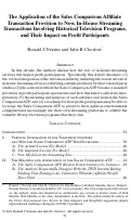 Cover page: The Application of the Sales Comparison Affiliate Transaction Provision to New, In-House Streaming Transactions Involving Historical Television Programs, and Their Impact on Profit Participants