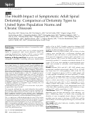 Cover page: The Health Impact of Symptomatic Adult Spinal Deformity: Comparison of Deformity Types to United States Population Norms and Chronic Diseases.