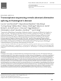 Cover page: Transcriptome sequencing reveals aberrant alternative splicing in Huntington's disease.