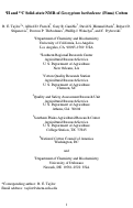 Cover page: 1H and 13C Solid-state NMR of Gossypium barbadense (Pima) Cotton