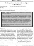 Cover page: Leukocytosis as a Predictor of Severe Injury in Blunt Trauma