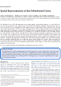 Cover page: Spatial Representations in Rat Orbitofrontal Cortex.