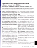 Cover page: Fat-induced satiety factor oleoylethanolamide enhances memory consolidation