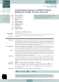 Cover page: Lung Transplant Success in COVID-19 Patients Requiring V-V ECMO: One-Year Follow-Up.