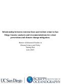 Cover page: Relationship between extreme heat and violent crime in San Diego County: analysis and recommendations for crime prevention and climate change mitigation