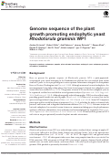 Cover page: Genome sequence of the plant growth promoting endophytic yeast Rhodotorula graminis WP1