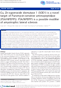 Cover page: Cu, Zn-Superoxide Dismutase 1 (SOD1) is a novel target of Puromycin-Sensitive Aminopeptidase (PSA/NPEPPS): PSA/NPEPPS is a possible modifier of Amyotrophic Lateral Sclerosis