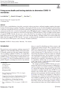 Cover page: Using excess deaths and testing statistics to improve estimates of COVID-19 mortalities.