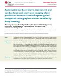 Cover page: Automated cardiac volume assessment and cardiac long- and short-axis imaging plane prediction from electrocardiogram-gated computed tomography volumes enabled by deep learning