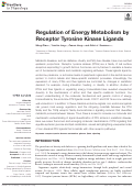 Cover page: Regulation of Energy Metabolism by Receptor Tyrosine Kinase Ligands.