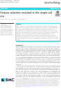 Cover page: Feature selection revisited in the single-cell era.