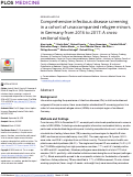 Cover page: Comprehensive infectious disease screening in a cohort of unaccompanied refugee minors in Germany from 2016 to 2017: A cross-sectional study.