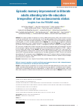 Cover page: Episodic memory improvement in illiterate adults attending late-life education irrespective of low socioeconomic status: insights from the PROAME study.