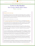 Cover page: Letter to the Reader: The Courage to Build a Better Future