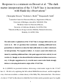 Cover page: Response to a comment on Dessert et al. “The dark matter interpretation of the 3.5 keV line is inconsistent with blank-sky observations”