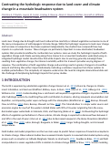 Cover page: Contrasting the hydrologic response due to land cover and climate change in a mountain headwaters system
