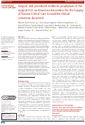 Cover page: Surgical and procedural antibiotic prophylaxis in the surgical ICU: an American Association for the Surgery of Trauma Critical Care Committee clinical consensus document.