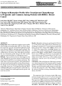 Cover page: Change in Biomarker Profile After Neoadjuvant Chemotherapy is Prognostic and Common Among Patients with HER2+ Breast Cancer.