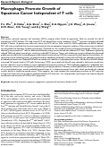 Cover page: Macrophages Promote Growth of Squamous Cancer Independent of T cells.