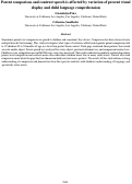 Cover page: Parent comparison and contrast speech is affected by variation of present visualdisplay and child language comprehension