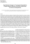 Cover page: Age-Related Changes in Topological Degradation of White Matter Networks and Gene Expression in Chronic Schizophrenia