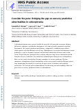 Cover page: Consider the pons: bridging the gap on sensory prediction abnormalities in schizophrenia.