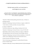 Cover page: Kinship intensity and the use of mental states in moral judgment across societies