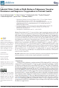 Cover page: Inhaled Nitric Oxide at Birth Reduces Pulmonary Vascular Resistance and Improves Oxygenation in Preterm Lambs