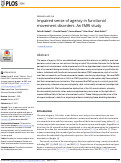 Cover page: Impaired sense of agency in functional movement disorders: An fMRI study.