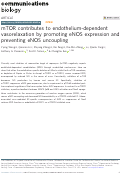 Cover page: mTOR contributes to endothelium-dependent vasorelaxation by promoting eNOS expression and preventing eNOS uncoupling.