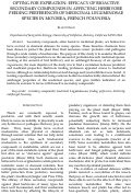 Cover page of Opting for Expiration: Efficacy of bioactive secondary compounds in affecting herbivore feeding preferences of medicinal Leguminosae species in Mo'orea, French Polynesia