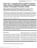 Cover page: Green tea (−)-epigallocatechin-gallate modulates early events in huntingtin misfolding and reduces toxicity in Huntington's disease models