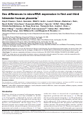 Cover page: Sex differences in microRNA expression in first and third trimester human placenta†.