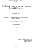 Cover page: An Explicit Construction for Homotopy Monoidal Structure