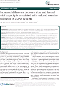 Cover page: Increased difference between slow and forced vital capacity is associated with reduced exercise tolerance in COPD patients