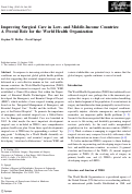 Cover page: Improving Surgical Care in Low- and Middle-Income Countries: A Pivotal Role for the World Health Organization